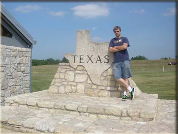 picture of Ted on Texas monument