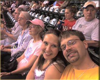 picture of Ted and Lara at baseball game