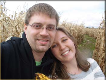 picture of Ted and Lara in with corn stalks